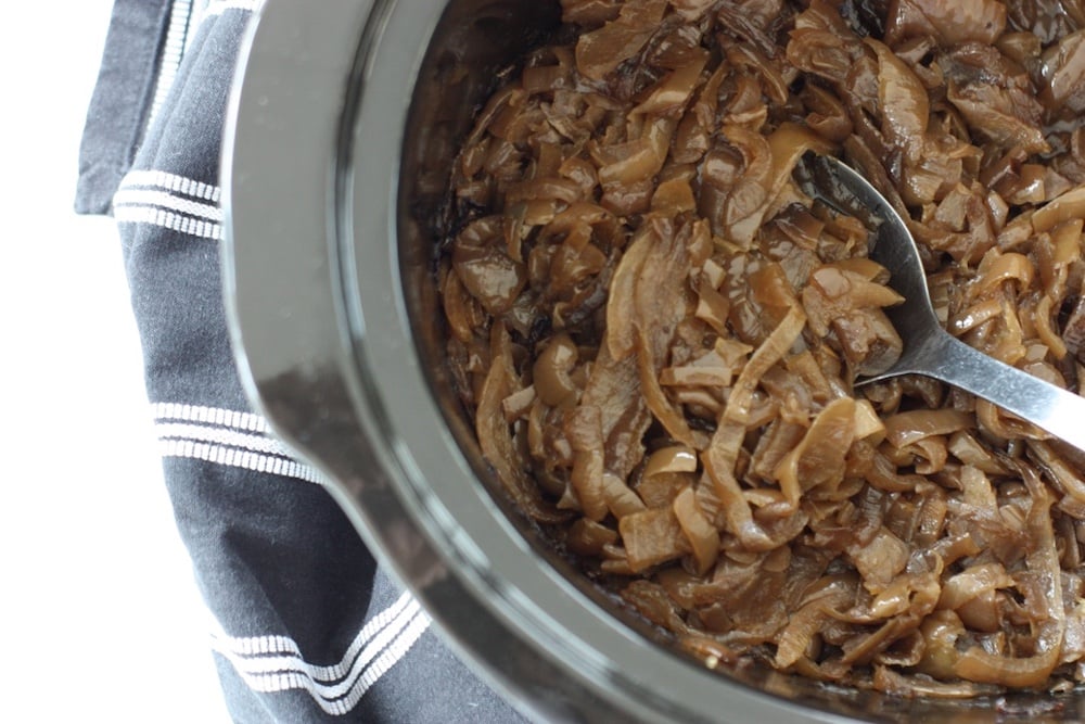 slow cooker caramelised onions