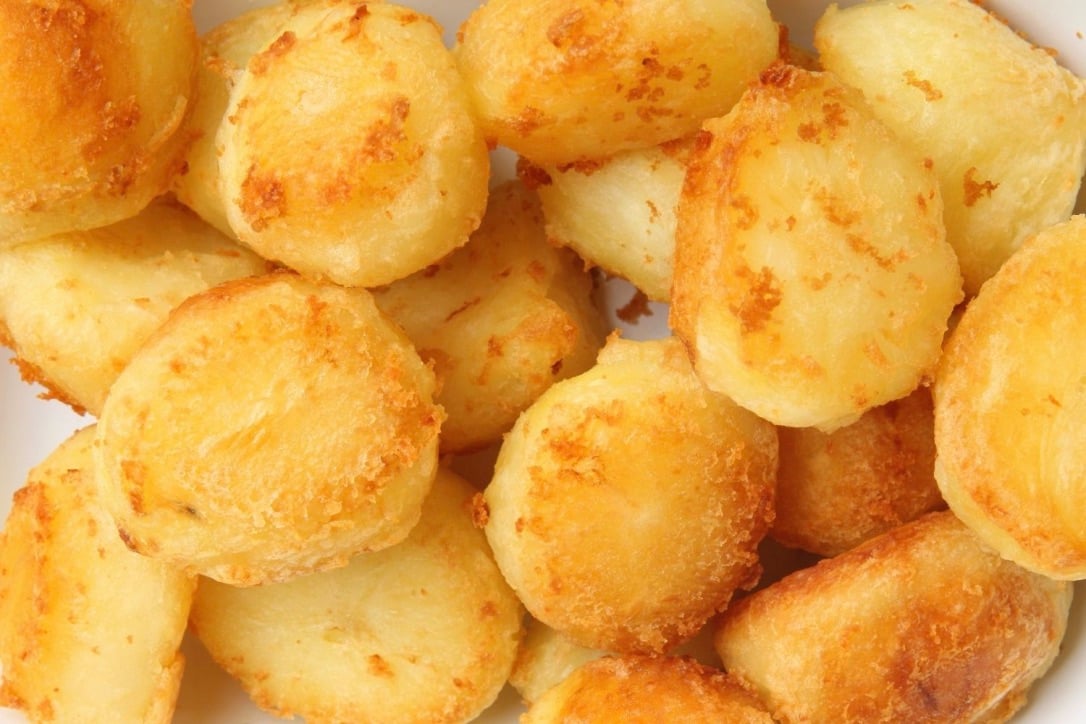 Freeze ahead roast potatoes, cooked and ready to be eaten