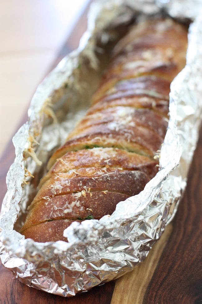 Cheesy Garlic Bread in foil