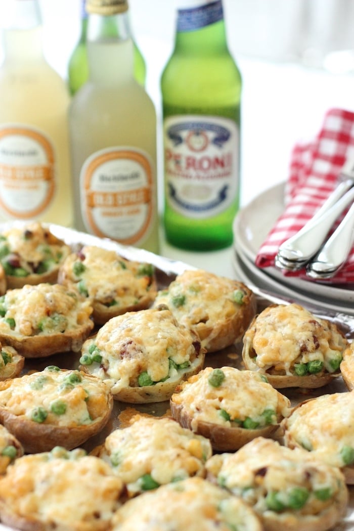 loaded potato skins with beer