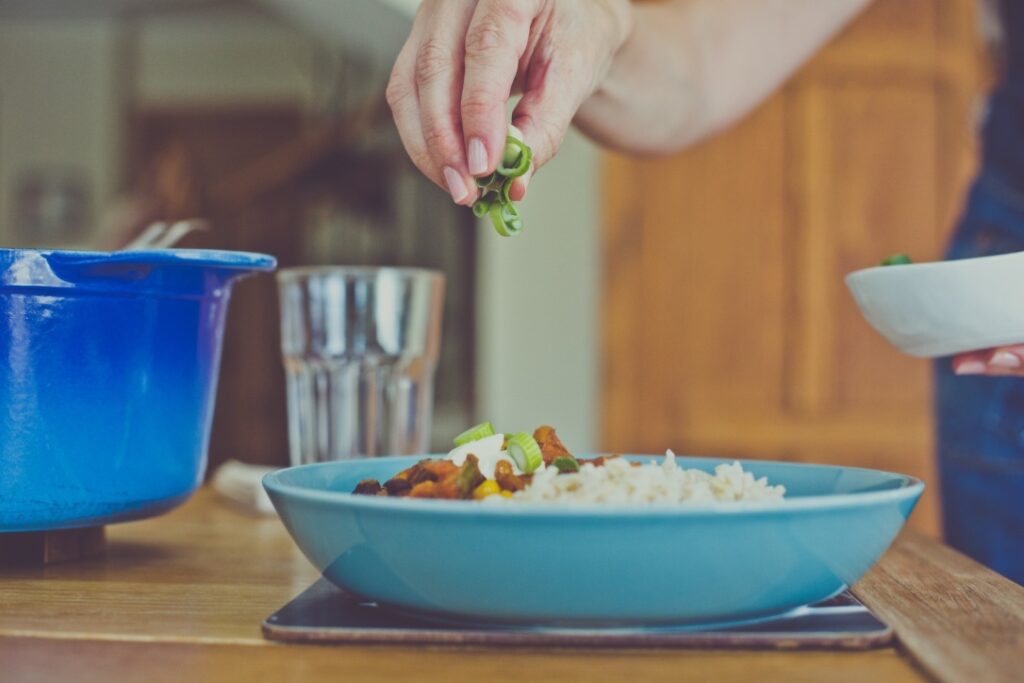 Entertaining at home - garnish the dishes