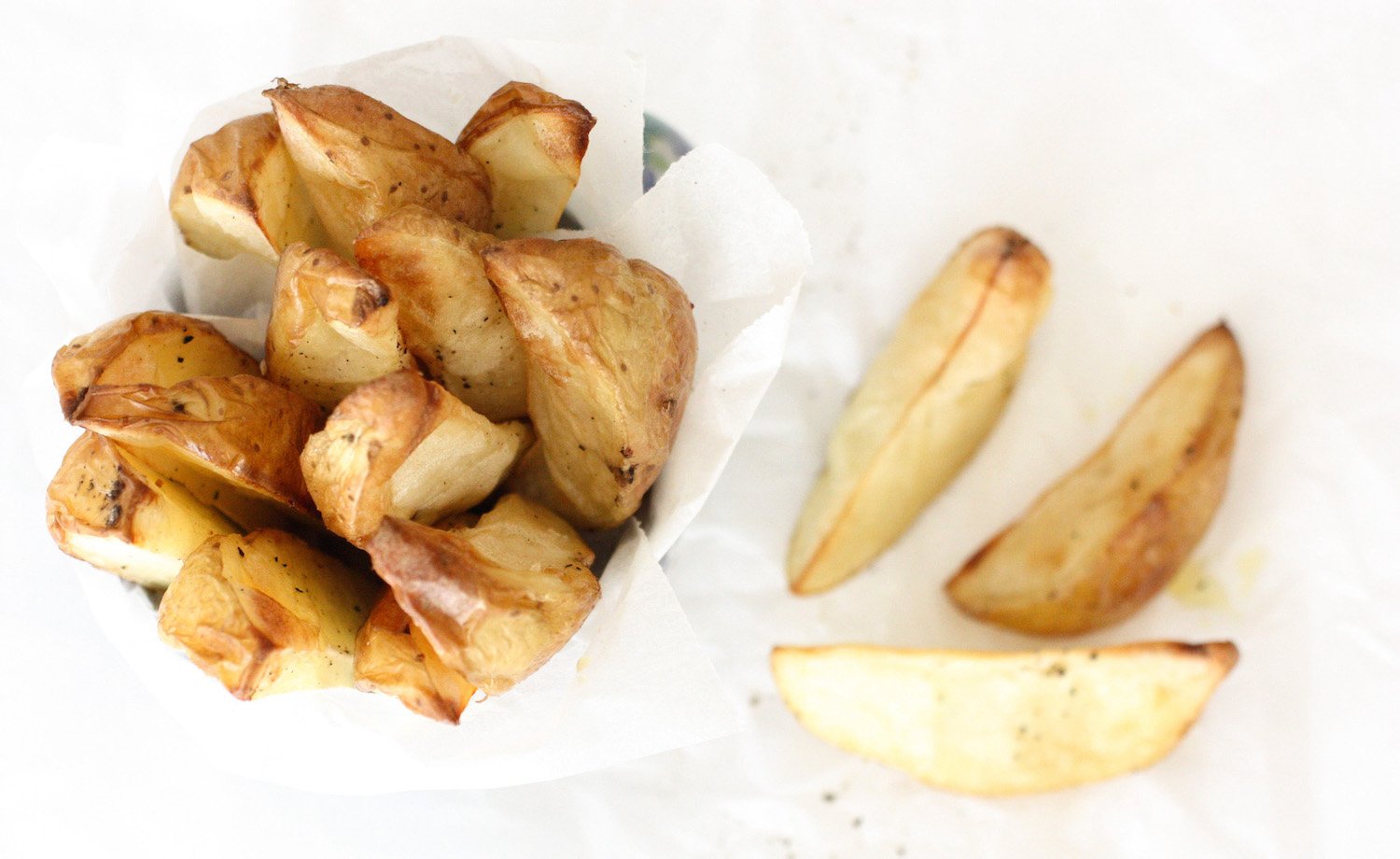 Easy Oven Chips in white paper