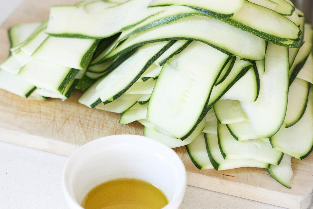 Slice up the courgettes