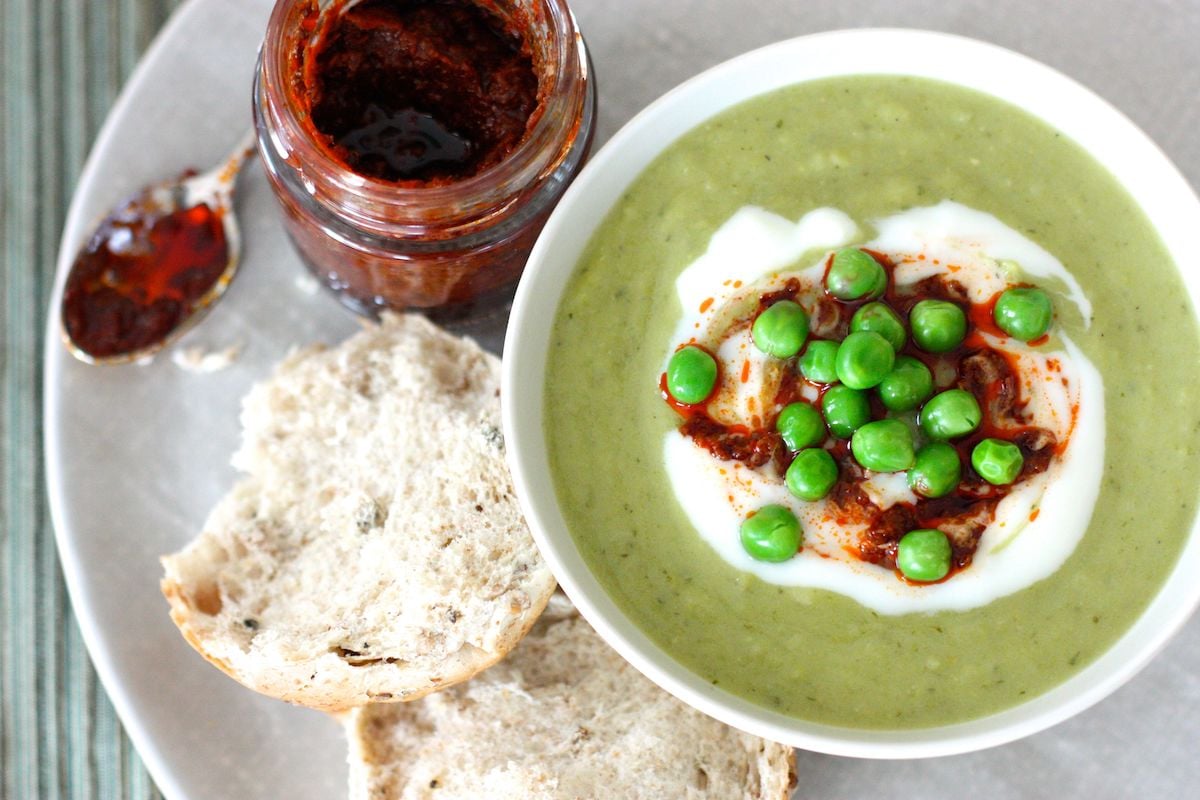 Green Pea and Courgette Soup from above
