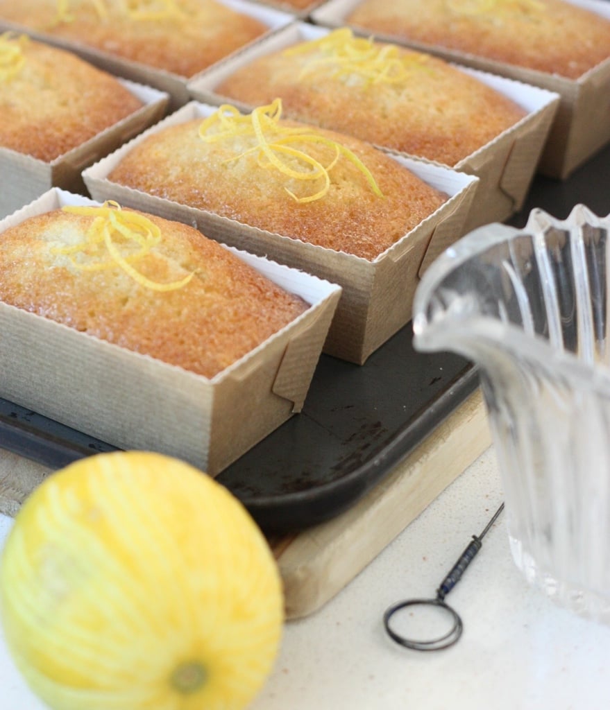 Mini Lemon Loaves on a baking tray