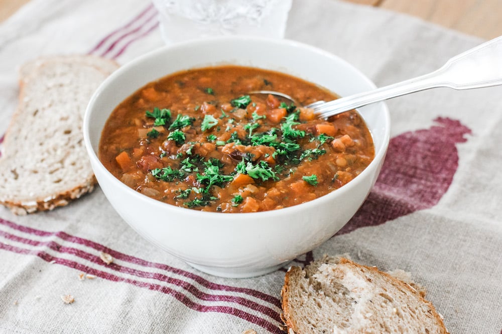 Red Lentil and Bacon Slow Cooker Soup