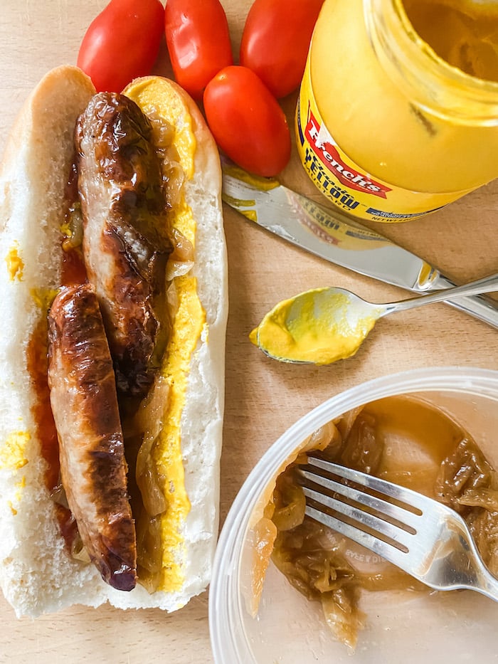 Hot Dogs made with sausages from the freezer