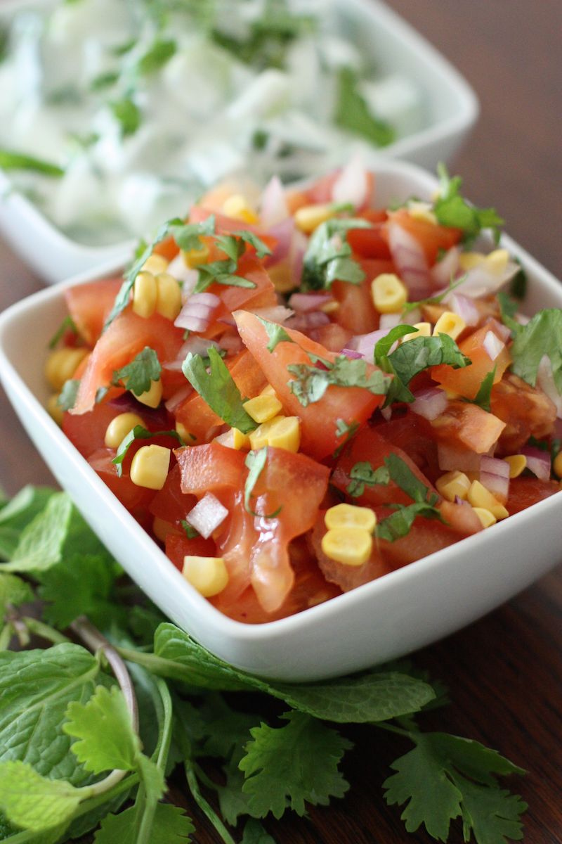 Salads to accompany the Mixed Lentil Dhal