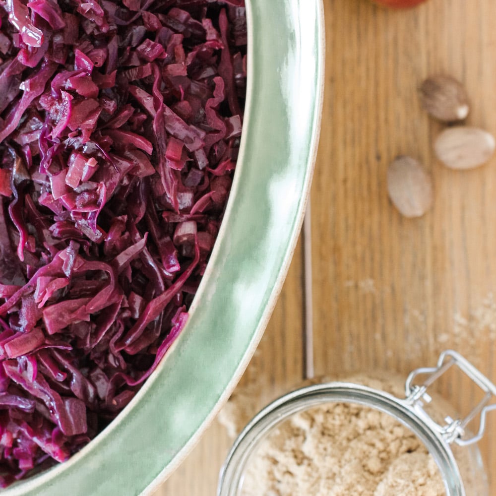 Braised Red Cabbage with Apples from above