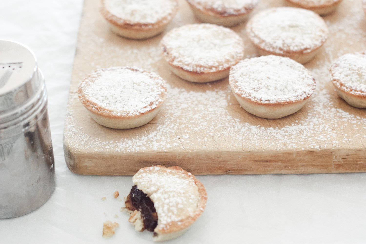 Freeze Ahead Mince Pies on a wooden board