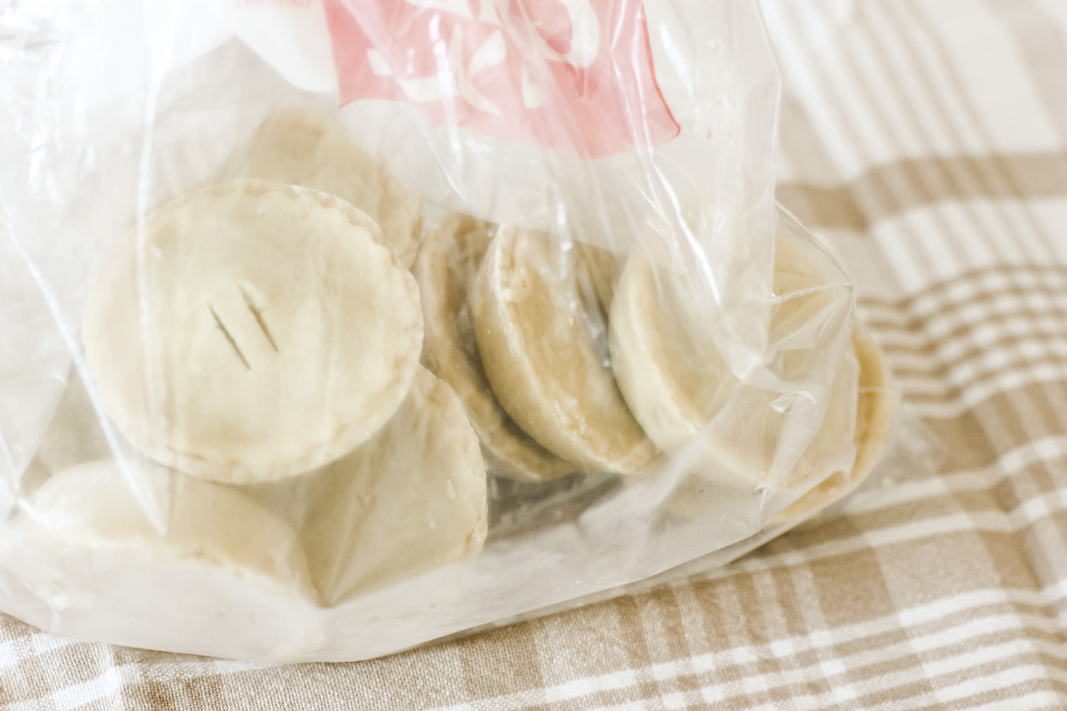 Freeze Ahead Mince Pies frozen in a plastic bag