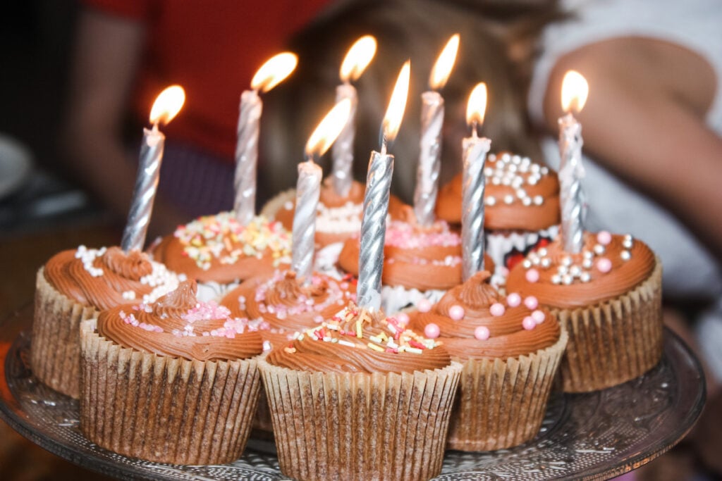 Chocolate cupcakes make great birthday cakes