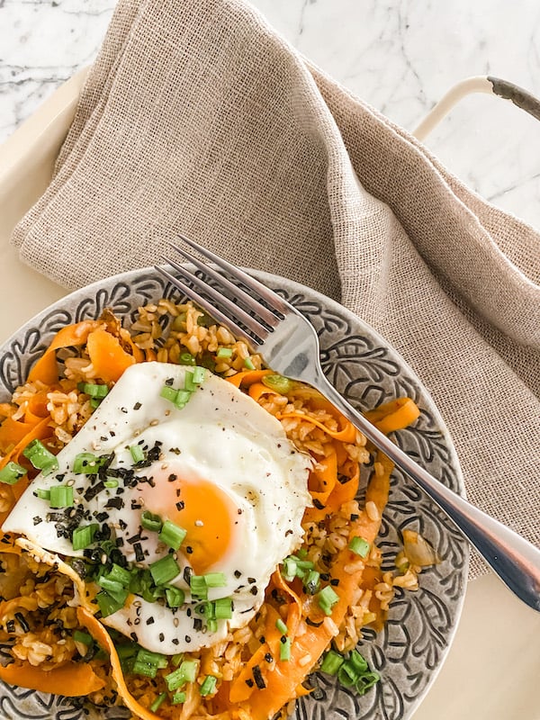 Kimchi Fried Egg Rice is a great takeaway alternative