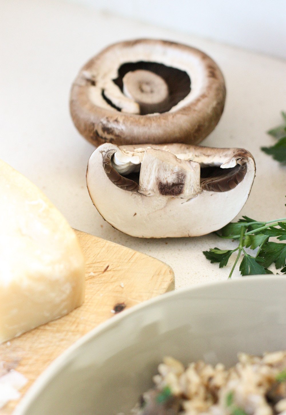 Oven Baked Mushroom Risotto - mushrooms